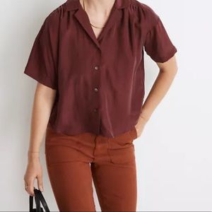 Madewell silk red blouse